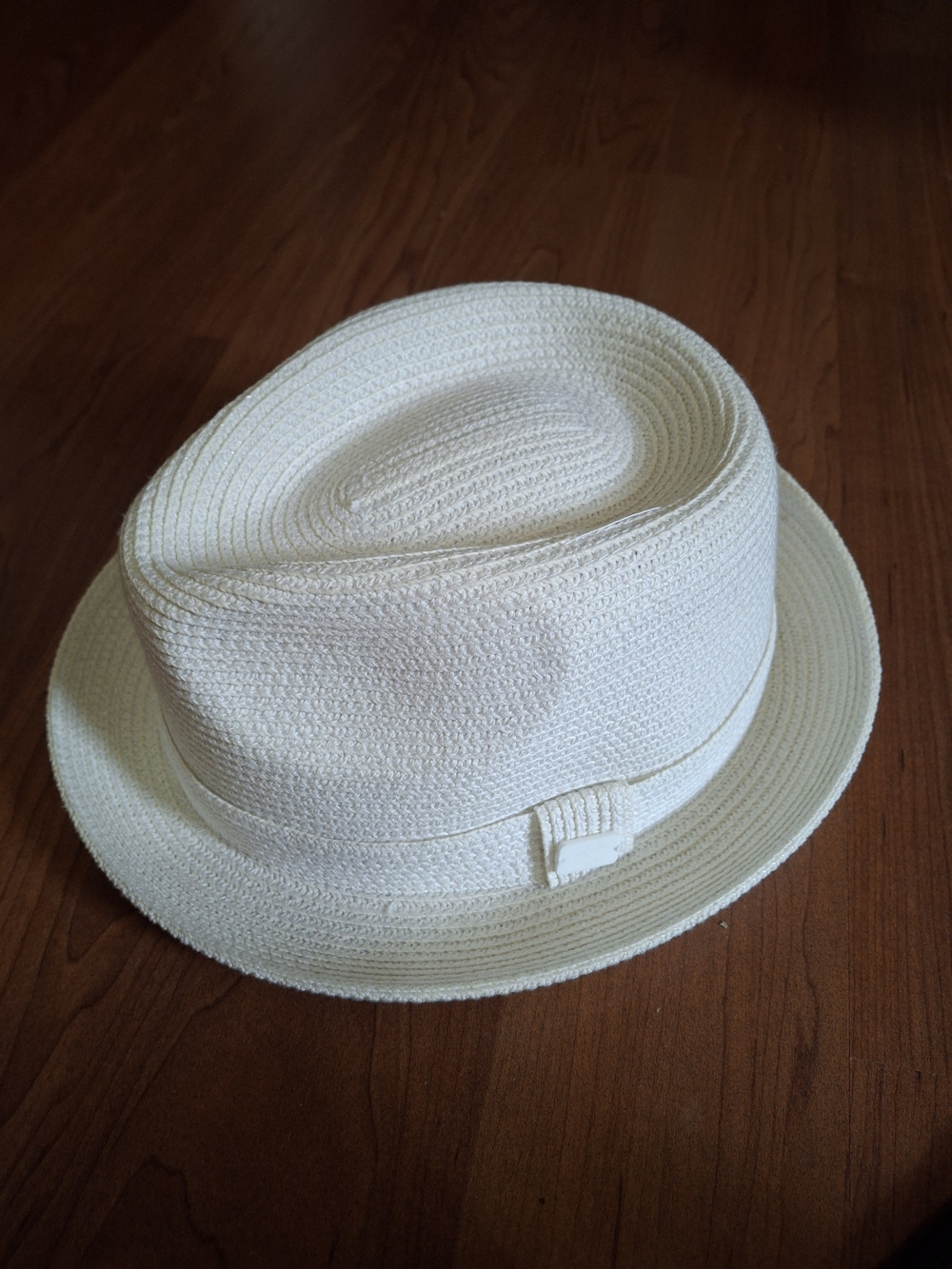 Bailey of Hollywood White Woven Fedora Trilby Hat Classic Summer Style